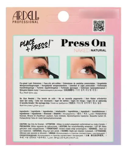 Pestañas Postizas Ardell Naked Natural Press On X 12 Negro