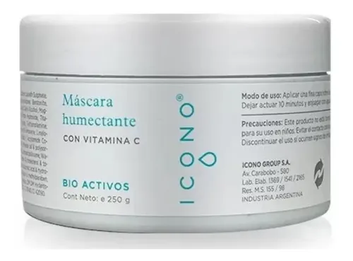 Icono Mascara Humectante Con Vitamina C X 250 G Tipo de piel NORMALES A SECAS