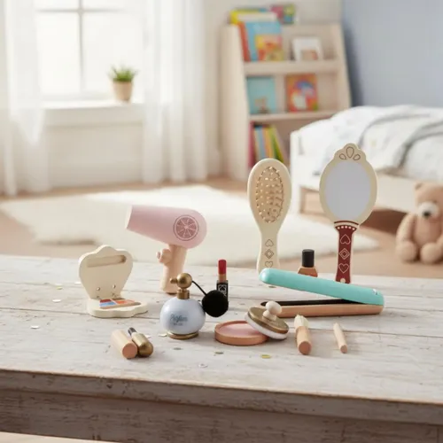 Set Maquillaje Madera Acabado Suave Kit Belleza Madera