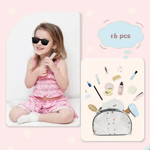 Kit De Maquillaje De Madera Para Regalos Con Bolsa De Cosmét