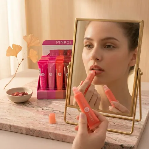 Lip Gloss Con Color Labial Hidratante Touch Of Gloss Pink 21