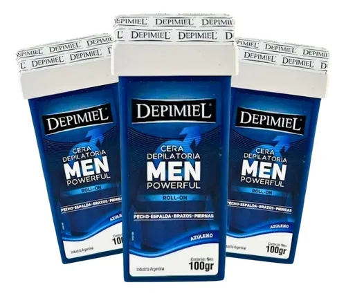 Kit X3 Ceras Roll On Men Powerfull Azuleno Depimiel