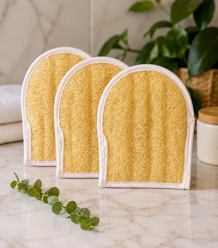 Guante Exfoliante Pack 3 Un Manopla Grande Vegetal Natural