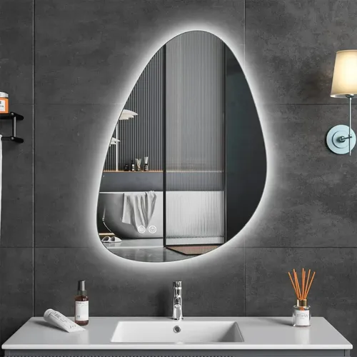 Espejo Luz Led Touch/táctil Inteligente Baño Premium Desempañante Fría/cálida/neutra Irregular Moderno 60x80cm Regulación De Brillo