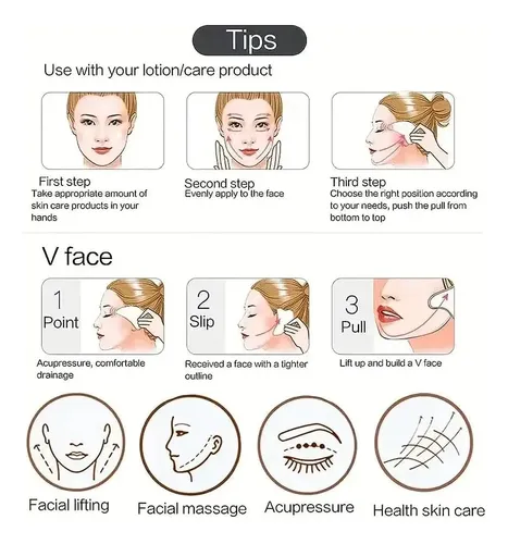 Set Gua Sha Masajeador Facial Piedra Jade Negro