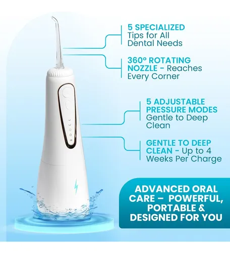 Hilo Dental Eléctrico Inalámbrico Para Brackets – Cargador U Blanco