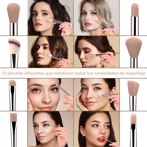 Set De 13 Brochas De Maquillaje Marrón Eri Genérico