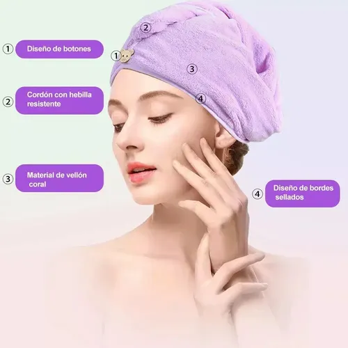 . Toallas De Cabello De Microfibra Rapid Gorro Turbante Qha
