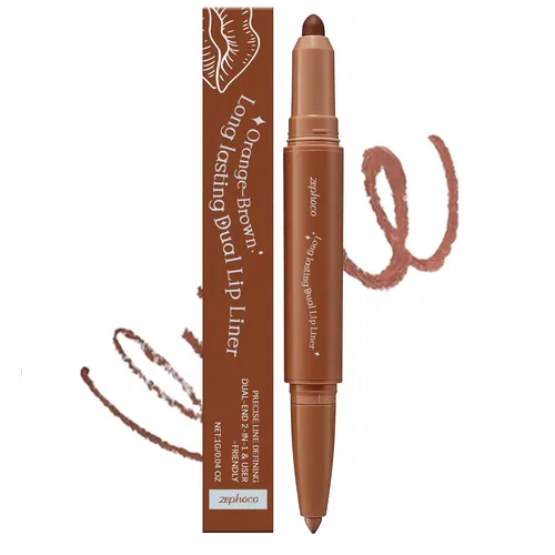 Lápiz Labial Zephoco Soft De Doble Punta (marrón Anaranjado)