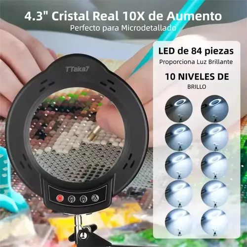 Lámpara Led De Lupa, 5 Colores, Alimentada Por Usb, Brazo Aj