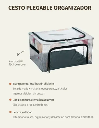 Organizador Plegable Poliéster/pvc Cute 40x30x20 Cm