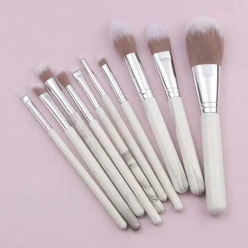 Rancai Set De 10brocha De Maquillaje Con Estampado De Mármol
