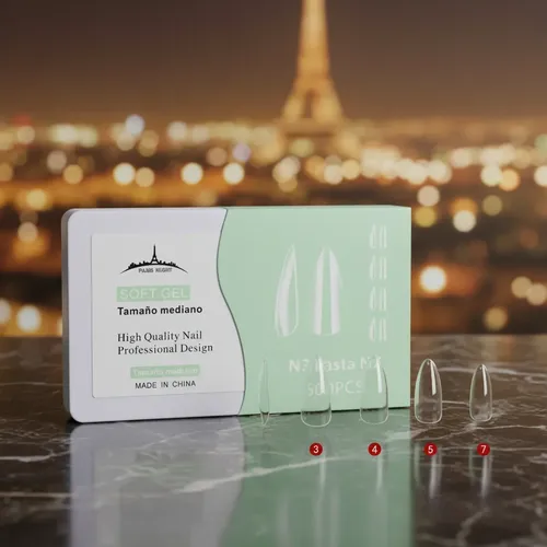 Tips Soft Gel Y Press On Paris Night X500 Unidades