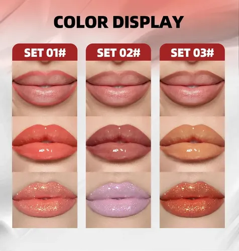 Set Qibest Labial Peel Off Mate Brillo Perla Sin Transferenc