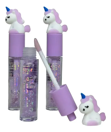 Lip Gloss Unicornio Con Glitter Tejar Make Up (pack X 6)