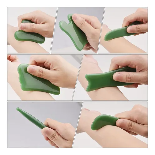 Juego De Herramientas De Masaje Jade Gua Sha De 7 &su