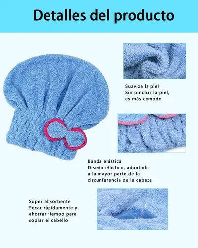 2026 Gorros Seca Cabello 3 Uds Absorción Rápida Algodón G Rf