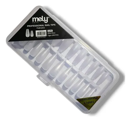 Tips Softgel Coffin Prelimados Mely 240 Pcs Uñas