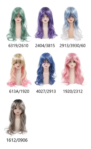 Pelucas Varios Tonos Simil Natural Ondas Bicolor