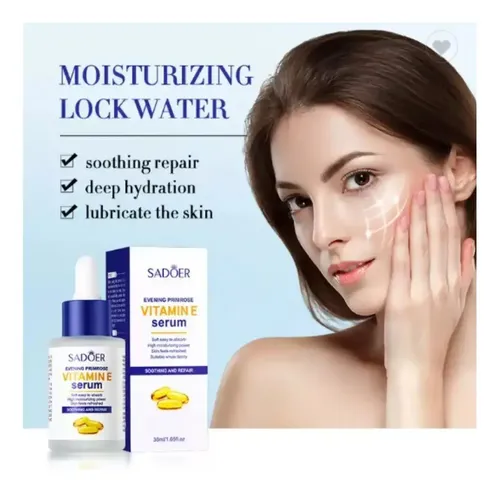 Sadoer Serum Vitamina E Antiarrugas Reafirmante Hidratante Antiedad para Todo Tipo De Piel 30 mL