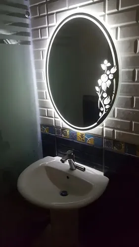 Espejo Circular Led 60cm Espejo Cálido Romántico Marco Transparente
