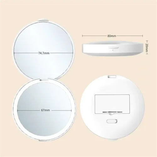 Espejo De Maquillaje Led Portátil Modelo Mini Con Batería