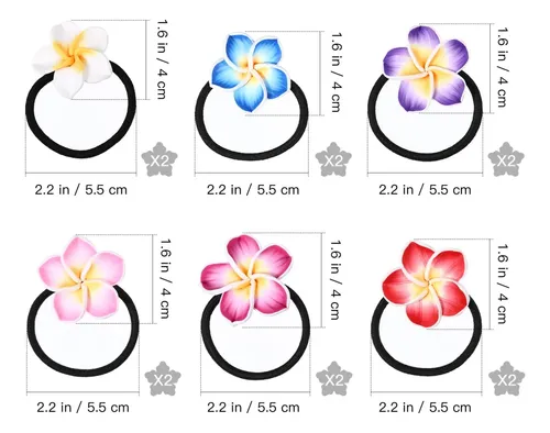 Set De 12 Cintas Para El Pelo Plumeria Beaupretty Para Mujer