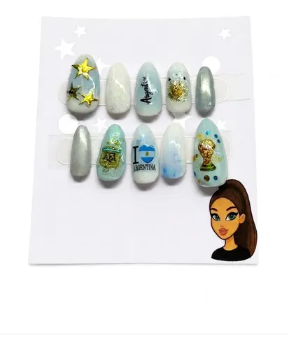 3×1 Press On Nails Modelos A Elección Y Talle Incluye Kit De Aplicación Oferta Imperdible Reutilizables