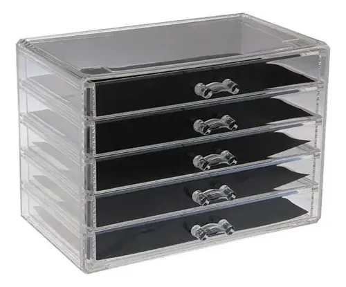 Organizador Acrílico VGO Transparente con 5 Cajones para Maquillaje