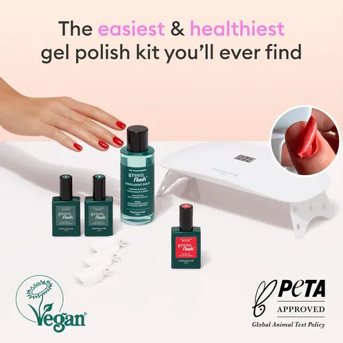 Kit Gel Uñas Rosa Hortensia 24w Led Base Y Top Coat