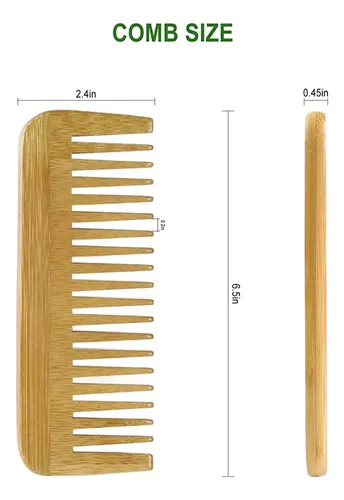 Peineta De Madera Maciza Gruesa, 2 Unidades, Peine De Diente