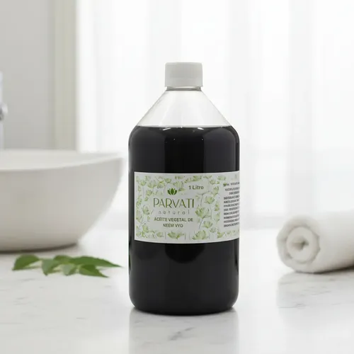 Aceite Neem Virgen Y Organico 1 Ltro Uso Cosmetico
