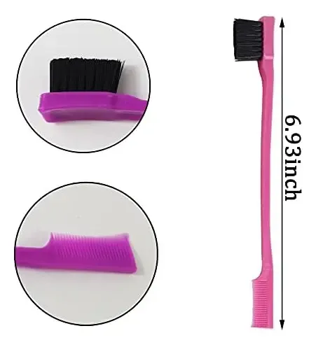 Yoohua 24pcs Cepillo Para Bordes Del Cabello, Peine Para El Azul, Púrpura, Rosa.
