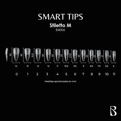 Tips De Uñas Soft Gel Bompassy X600 Piezas Stiletto M