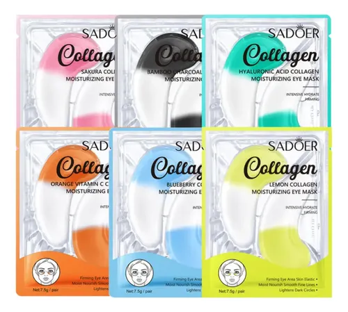 8 Mascarillas De Colageno Para Contorno De Ojos Ojeras Normal