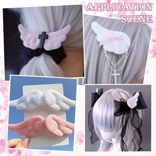 48×pinzas For El Pelo Ángel Peluche Alas Ángel 6 Colores