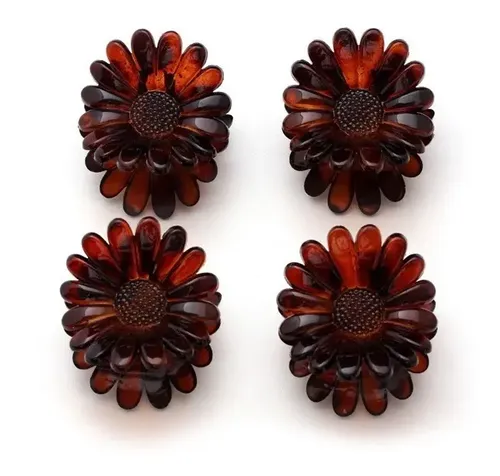 Broche De Pelo Con Forma De Flor Bag X 1 Marrón