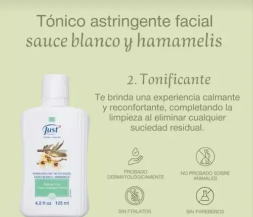 Gel Y Tónico Sauce Blanco Just | Combo Limpieza Anti Acné
