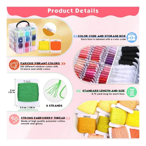 Kit Bordado Paxcoo 276: Hilo Dental, Set Completo