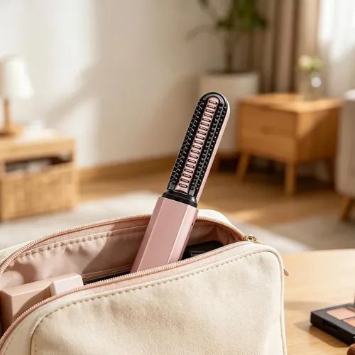 Cepillo De Viaje Small Bangs Para Cabello, Mujer, Rosa Dorad