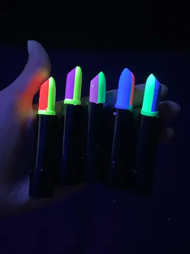 Labial Bicolor Artelight Flúo Amarillo Naranja Larga Duración Brilla Luz UV