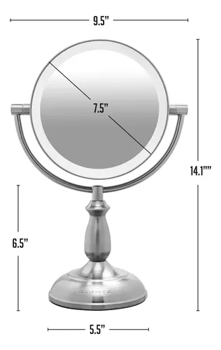 Espejo De Maquillaje Ovente 8 De Mesa Iluminado Con Aumento