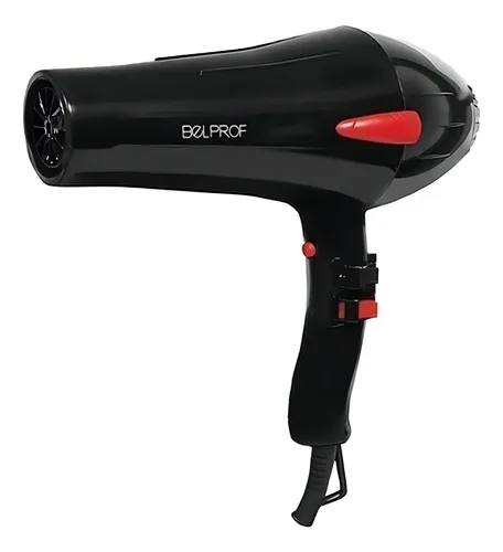 Secador Pelo Belprof Profesional 1800w Difusor Peluquería Color Negro