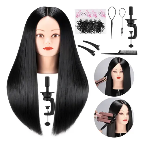A, Cabeza De Maniquí Con 90% De Cabello Humano 75cm 29