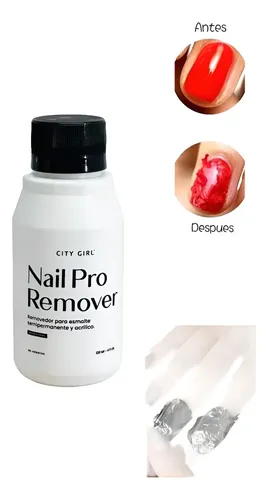 Removedor de Esmalte Líquido City Girl con Acetona 120ml Profesional