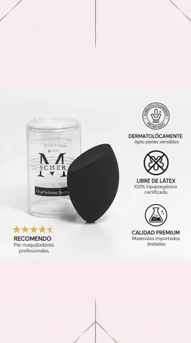 Esponja Oval Maquillaje Melody Scher Difumina Base Precisión