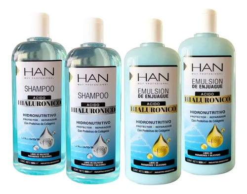 2 Kit Han Ácido Hialurónico Shampoo + Acondicionador 500 -3c
