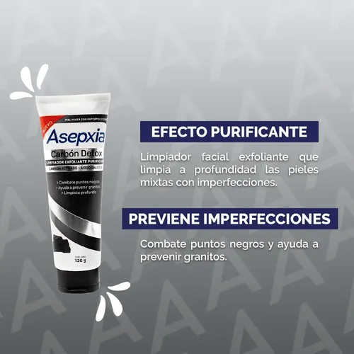 Asepxia Limpiador Exfoliante Carbón Detox 120g