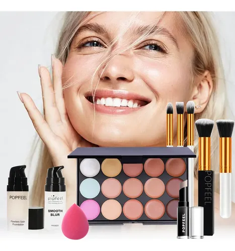 Set De Maquillaje De Belleza De 10 Piezas Para Rostro Y Meji