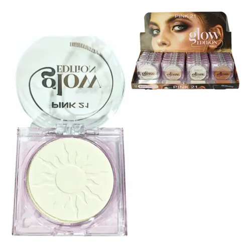 Iluminador Pink 21 Glow Editions Tono 3 Polvo Compacto Efecto Glow